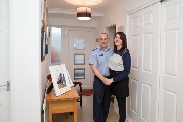 Sgt Steve Lawrence and his wife Laura were given support from the RAF Benevolent Fund in the form of covering costs of building work to future proof their home for Laura's needs.